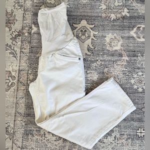 White Capri Maternity Jeans